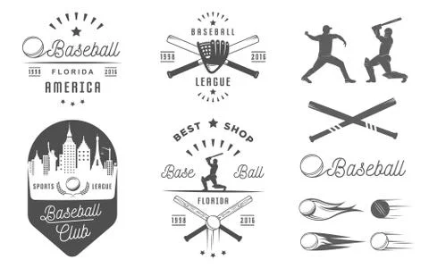 Set of Vector Logo and Badges Baseball Illustrazione stock