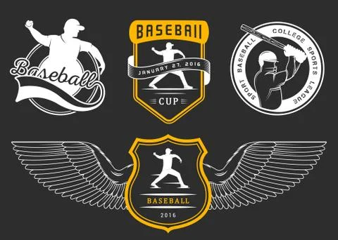 Set of Vector Logo and Badges Baseball Illustrazione stock