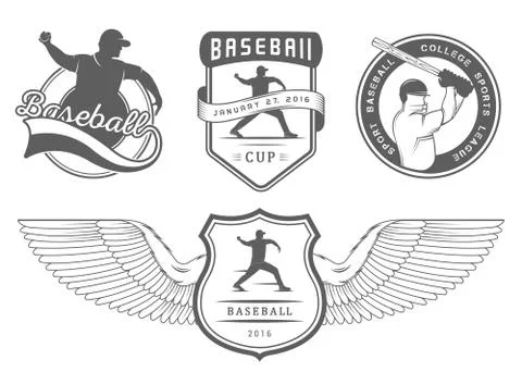 Set of Vector Logo and Badges Baseball Illustrazione stock