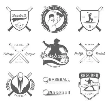 Set of Vector Logo and Badges Baseball Illustrazione stock