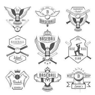 Set of Vector Logo and Badges Baseball Illustrazione stock