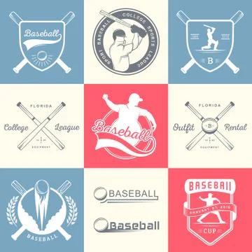 Set of Vector Logo and Badges Baseball Illustrazione stock