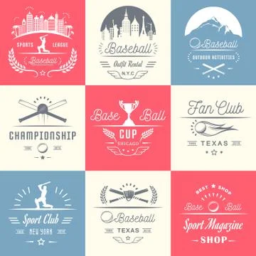 Set of Vector Logo and Badges Baseball Illustrazione stock