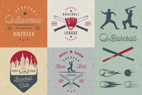 Set of Vector Logo and Badges Baseball Illustrazione stock