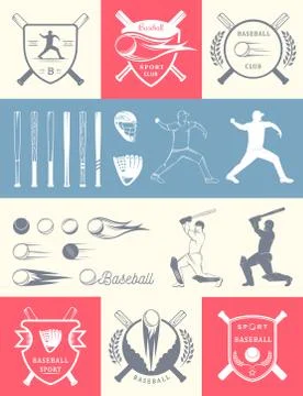 Set of Vector Logo and Badges Baseball Illustrazione stock