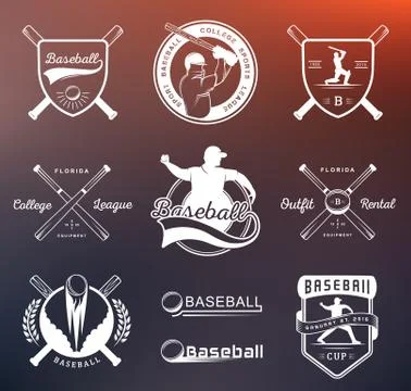 Set of Vector Logo and Badges Baseball Illustrazione stock