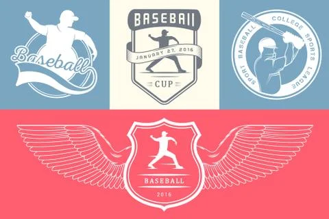 Set of Vector Logo and Badges Baseball Illustrazione stock