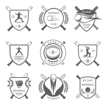 Set of Vector Logo and Badges Baseball Illustrazione stock