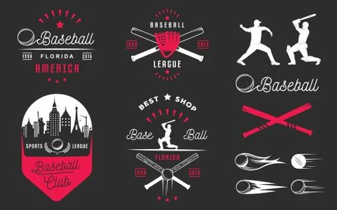 Set of Vector Logo and Badges Baseball Illustrazione stock