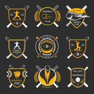 Set of Vector Logo and Badges Baseball Illustrazione stock