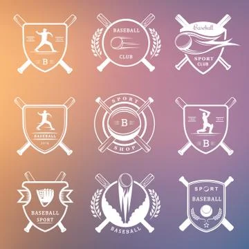 Set of Vector Logo and Badges Baseball Stock Illustration