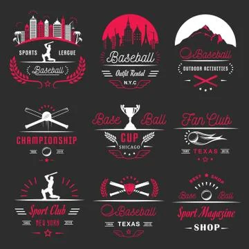 Set of Vector Logo and Badges Baseball Illustrazione stock