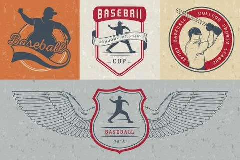 Set of Vector Logo and Badges Baseball Illustrazione stock