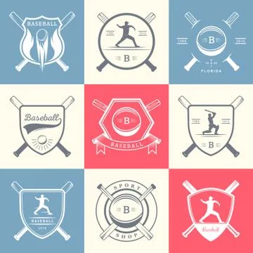 Set of Vector Logo and Badges Baseball Illustrazione stock