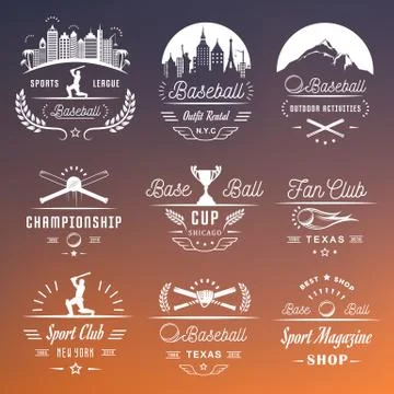 Set of Vector Logo and Badges Baseball Illustrazione stock
