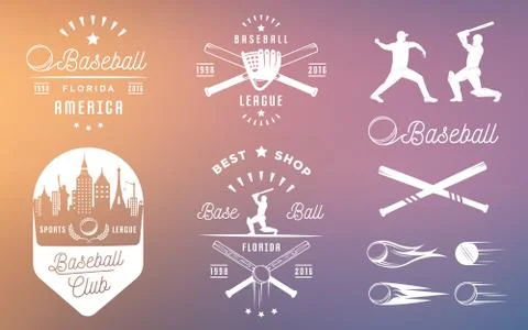 Set of Vector Logo and Badges Baseball Stock Illustration