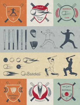 Set of Vector Logo and Badges Baseball Illustrazione stock