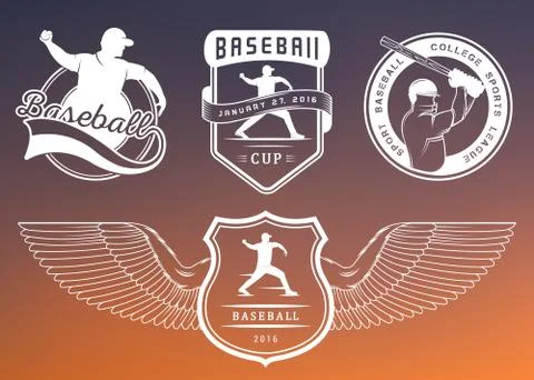 Set of Vector Logo and Badges Baseball Illustrazione stock