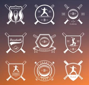 Set of Vector Logo and Badges Baseball Illustrazione stock