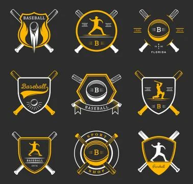 Set of Vector Logo and Badges Baseball Illustrazione stock