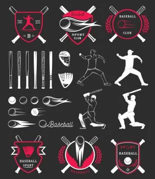 Set of Vector Logo and Badges Baseball Illustrazione stock