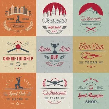 Set of Vector Logo and Badges Baseball Illustrazione stock