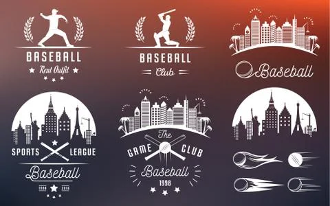 Set of Vector Logo and Badges Baseball Stock Illustration