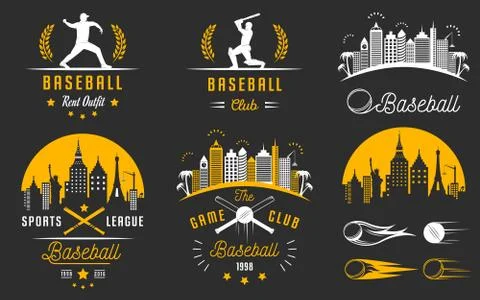 Set of Vector Logo and Badges Baseball Illustrazione stock