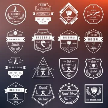 Set of Vector Logo and Badges Baseball Illustrazione stock