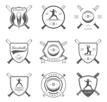 Set of Vector Logo and Badges Baseball Illustrazione stock