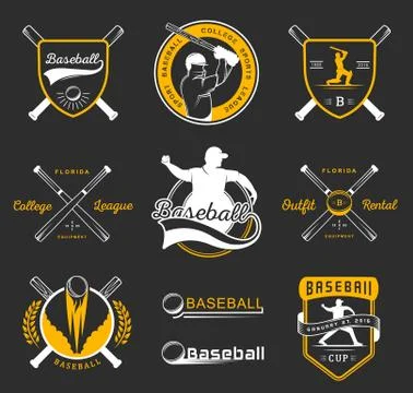 Set of Vector Logo and Badges Baseball Stock Illustration