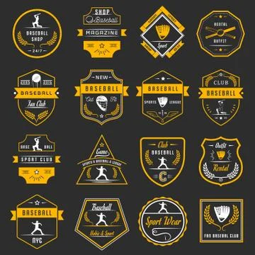 Set of Vector Logo and Badges Baseball Illustrazione stock