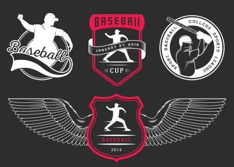 Set of Vector Logo and Badges Baseball Illustrazione stock