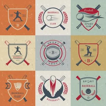 Set of Vector Logo and Badges Baseball Illustrazione stock