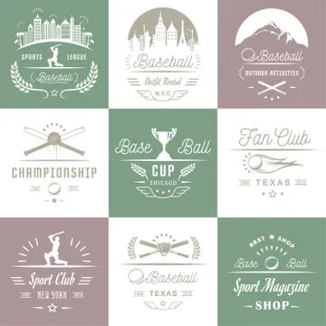 Set of Vector Logo and Badges Baseball Illustrazione stock