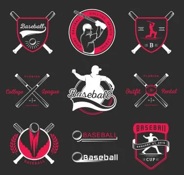 Set of Vector Logo and Badges Baseball Illustrazione stock