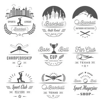 Set of Vector Logo and Badges Baseball Illustrazione stock