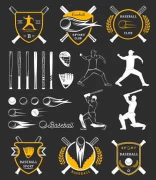Set of Vector Logo and Badges Baseball Illustrazione stock