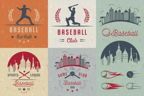 Set of Vector Logo and Badges Baseball Illustrazione stock
