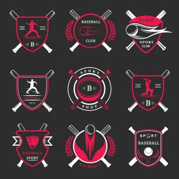 Set of Vector Logo and Badges Baseball Illustrazione stock