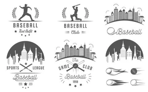 Set of Vector Logo and Badges Baseball Stock Illustration