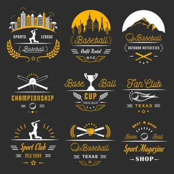 Set of Vector Logo and Badges Baseball Illustrazione stock