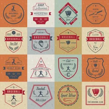 Set of Vector Logo and Badges Baseball Illustrazione stock