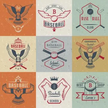 Set of Vector Logo and Badges Baseball Illustrazione stock gratuita