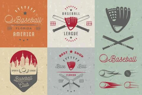 Set of Vector Logo and Badges Baseball Illustrazione stock