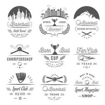 Set of Vector Logo and Badges Baseball Illustrazione stock gratuita