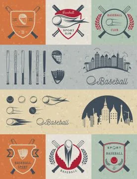 Set of Vector Logo and Badges Baseball Illustrazione stock gratuita