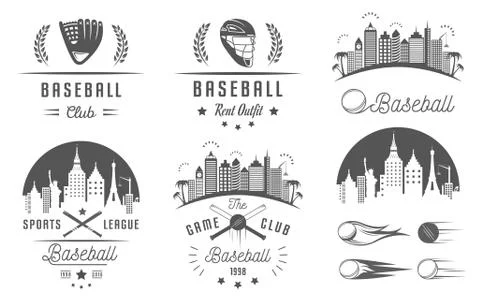 Set of Vector Logo and Badges Baseball Stock Illustration