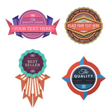 Set of vector logo retro labels and vintage style banners 스톡 일러스트