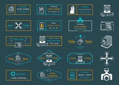 Set of Vector Logos and Badges Video Stock Illustration